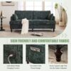 Modern Chenille 2 Seater Sofa With LED Light, USB Charging Port, And Storage Bag - Emerald - Image 7