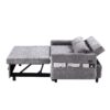 Pull Out Sleep Sofa Bed Loveseats Sofa Couch With Adjsutable Backrest, Storage Pockets, 2 Soft Pillows, USB Ports For Living Room, Bedroom, Apartment, Office - Gray - Image 23
