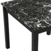 Contemporary 5 Piece Counter Height Dining Set With Faux Marble Table And Upholstered Chairs - Black - Image 7
