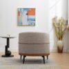 Modern Two-Tone Barrel Chair, Upholstered Round Armchair For Living Room Bedroom Reading Room - Burnt Orange - Image 10