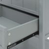 2 Drawer Side Table, American Style, End Table, Suitable For Bedroom, Living Room, Study - Light Gray - Image 14