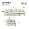 3 Piece Living Room Set Modular Sectional Couch Upholstered 3 Seater Sofa & 2 Armchairs 5 Seat - Beige - Image 3