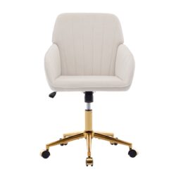 Ergonomic Swivel Office Chair, Adjustable And Comfortable - Beige