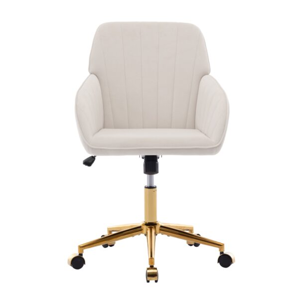 Ergonomic Swivel Office Chair, Adjustable And Comfortable - Beige