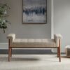 Accent Bench With Button Tufted Seat - Tan - Image 2