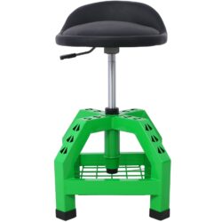 Pneumatic 360 Degree Swivel Stool, Mechanics Rolling Creeper Seat, Heavy Duty Rolling Mechanics Stool, Shop Stool With Casters - Green