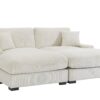 Modular Sectional Sofa, 4 Seater Oversized Sectional Sofa, Corduroy Fabric With 2 Ottoman Bench And 2 Pillows, Modular Sectionals Sofa Couch For Living Room - Cream - Image 7