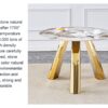 Stainless Steel Pattern Burning Stone Round Table Suitable For 2, 4 Or 6 People - Gold / White - Image 19