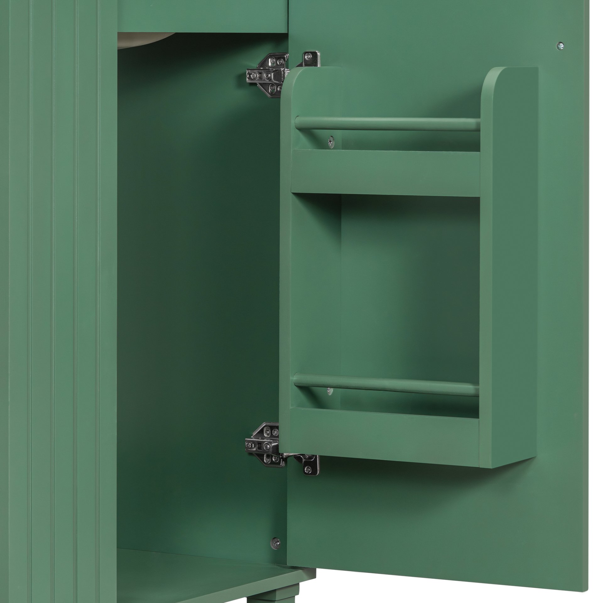 Classic Retro 24" Bathroom Vanity With Sink, Door Shelf, Side Open Storage Frame - Green - Image 15
