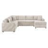 Oversized Sectional Sofa U Shaped Sofa With Chaise Lounge And 3 Soft Throw Pillows - Light Gray - Image 7