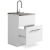 Metro - Laundry Cabinet & Faucet And Stainless Steel Sink - White - Image 2