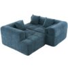 Sectional Sofa Full Compressed Sofa Modular Sofa Couch Free Combined Sofa With Deep Seating And 2 Side Pockets For Living Room - Blue - Image 24