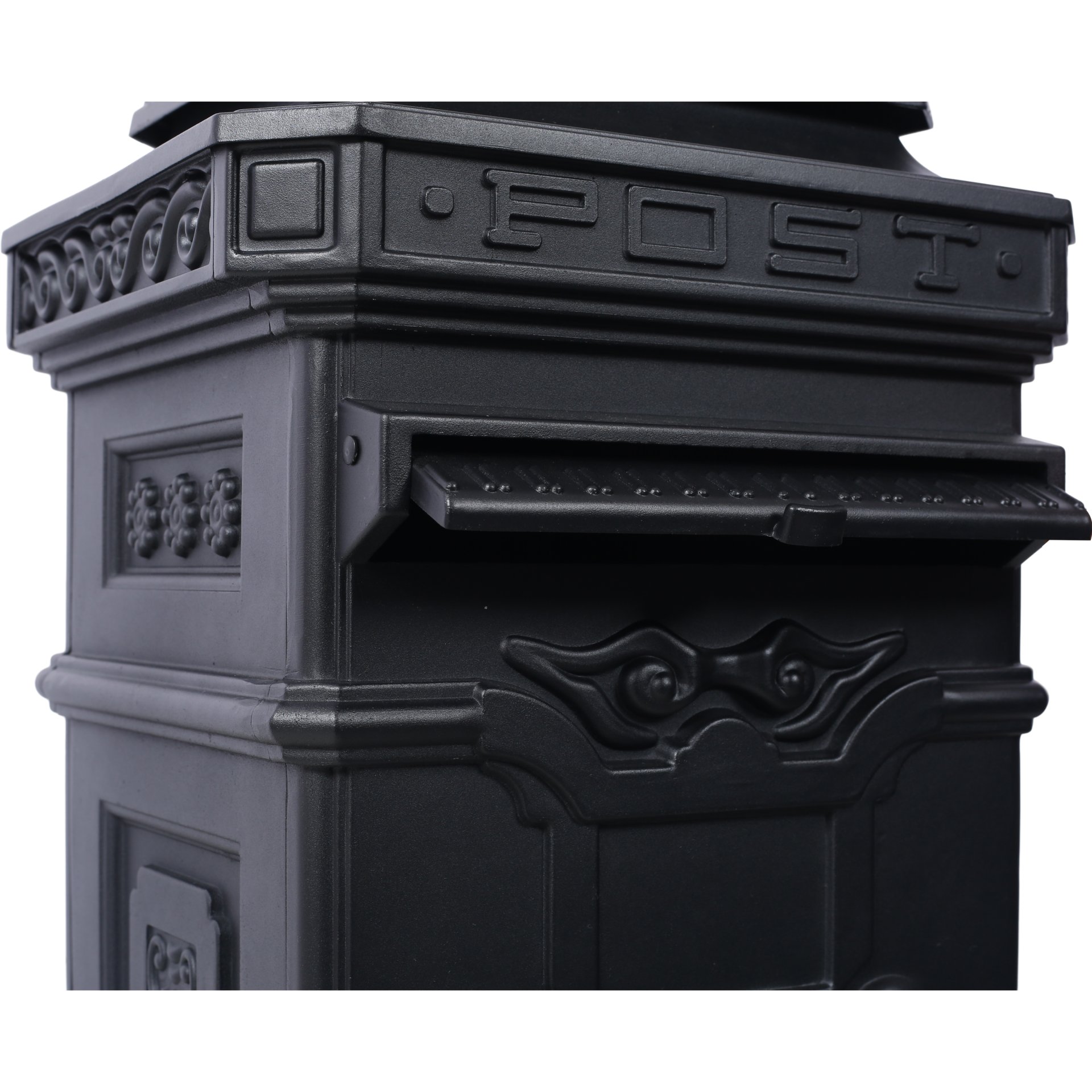 Mailboxs Residential Large Capacity Letter Box Aluminum Outdoor Rainproof Postbox Statue - Black - Image 16