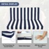 Outdoor Deep Seat Cushions For Patio Furniture, Waterproof Replacement Patio Chair Cushions (Set of 2), Double Seat - Black / Blue White Stripes - Image 6