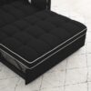 Modern Convertible Sleeper Sofa Couch With Pull Out Bed With Pillows & Side Pockets For Small Space, Living Room - Black - Image 11