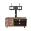 Rustic Brown TV Console With Push-To-Open Storage Cabinet For TV, Wood & Glass TV Stand For Living Room Bedroom - Rustic Brown - Image 16
