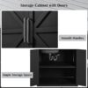 Outdoor Movable Kitchen Sink Patio Modular Kitchen Sink Station With Cabinet For Garden, Patio, Backyard - Matte Black - Image 5