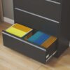 Modern 5 Drawer Steel Lateral File Cabinet With Lock For Legal / Letter / A4 / F4 Files - Gunmetal Black - Image 11