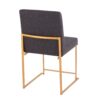 Fuji - Contemporary High Back Dining Chair (Set of 2) - Gold / Charcoal - Image 4