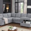 Nyhan - Upholstered Corner Sectional With Pull Out Loveseat And Storaged Chaise - Light Gray - Image 7