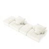 Modern Oversized Modular Sectional Sofa With 2 Ottoman And 2 Seat, Sparkling Chenille Fabric Soft Cushion Sofa With 4 Pillows, 4 Pieces Diy Combination Tufted Sofa, No Assembly Required - Beige - Image 22