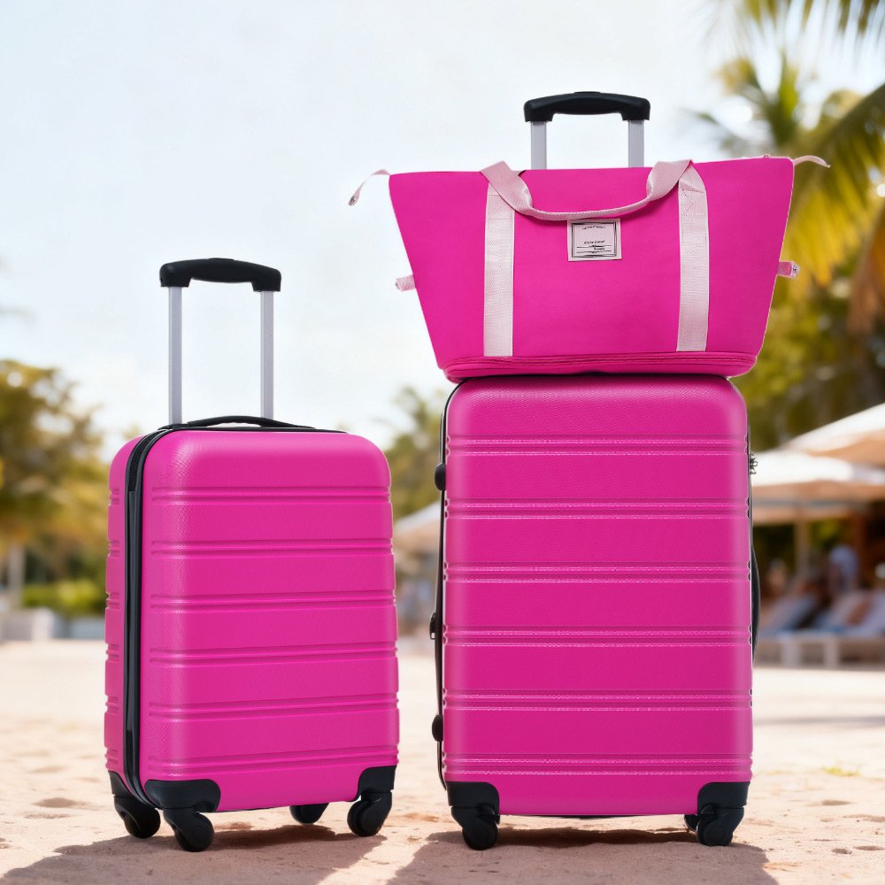 Hardshell Luggage Sets 2 Pieces + Bag Spinner Suitcase With Tsa Lock Lightweight - Pink - Image 6