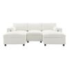 Modular Sectional With Storage Pockets, 5 Seat U Shaped Couch Set With Pillows Free Combination Modern Cloud Sofa With 2 Movable Ottoman - White - Image 22