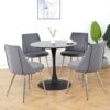 Modern Velvet Dining Chairs, Upholstered Accent Chairs With Chrome Legs For Home And Kitchen - Gray - Image 2