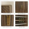 Sideboard Buffet Cabinet With Carved 2 Doors And Adjustable Layer Board For Living Room And Kitchen - Walnut - Image 6