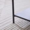 Upholstered Ottoman Coffee Table Foot Rest With Metal Legs And Wooden Storage - Brown - Image 11