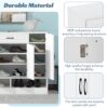 Sleek And Modern Shoe Cabinet With Adjustable Shelves, Space Saving Design Side Board For Various Sizes Of Items - White - Image 8