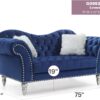 Elegant Traditional Loveseat For Two - Blue - Image 5