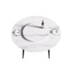 59.05" Modern Artificial Stone Round Metal Dining Table, Can Accommodate 6 People Artificial Stone Turntable - White / Black - Image 8