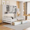 Full Size Daybed With 2 Drawers And All In One Cabinet And Shelf - White - Image 24
