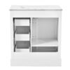 Bathroom Vanity Cabinet With Ceramic Basin, 3 Drawers And Adjustable Shelves - White - Image 16