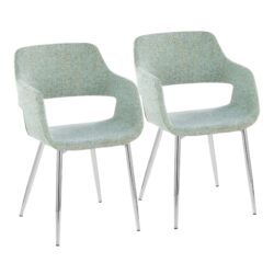Margarite - Contemporary Dining / Chair (Set of 2) - Chrome / Light Green