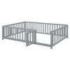 Full Size Daybed With Fence Guardrails And 2 Drawers - Gray - Image 7