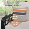 PE Wicker Porch Swing, 2 Seater Hanging Bench With Chains, Patio Furniture Swing For Backyard Garden Poolside - Black / Beige - Image 6