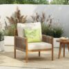 Modern Outdoor Woven Lounge Chair With Solid Wood Frame - Teak - Image 4