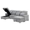 Oversized U - Shaped Sofa Versatile Sectional Sofa Pull Out Sofa Bed With Double Storage Chaise Lounges And 2 USB Ports For Living Room - Gray - Image 15