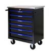 6 Drawer Multifunctional Tool Cart With Wheels - Black / Blue - Image 11