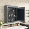 Wall Mounted Bathroom Storage Cabinet With Mirror, Medicine Cabinet With Height Adjustable Shelf, Over The Toilet Space Saver Cabinet - Gray - Image 2