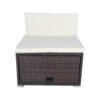 11 Piece Patio Wicker Conversation Set, 10 Seater Patio Sectional Set With 3 Storage Box Under Seat - Brown / White - Image 21