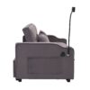 Modern Velvet Loveseat Futon Sofa W / Pullout Bed, Adjustable Reclining Backrest, Toss Pillows - Dark Gray - Image 12