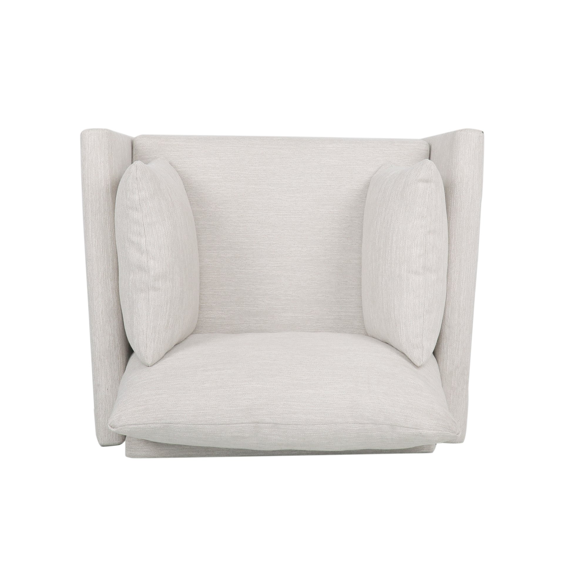 Luminate - Upholstered Fabric Club Chair With Tapered Legs And 2 Accent Pillows - Beige - Image 7