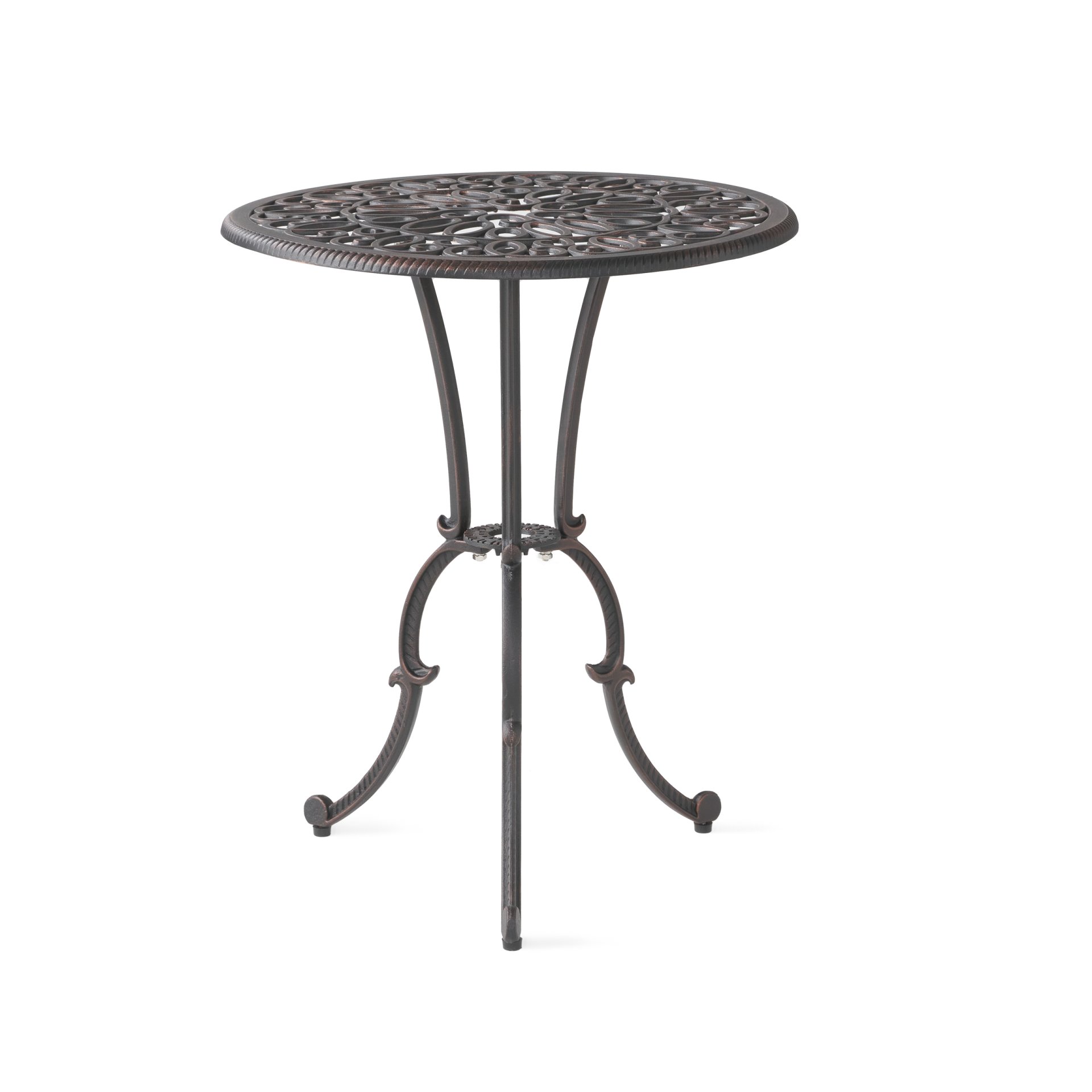 Charleston 3 Pieces Cast Bistro Set - Copper - Image 7