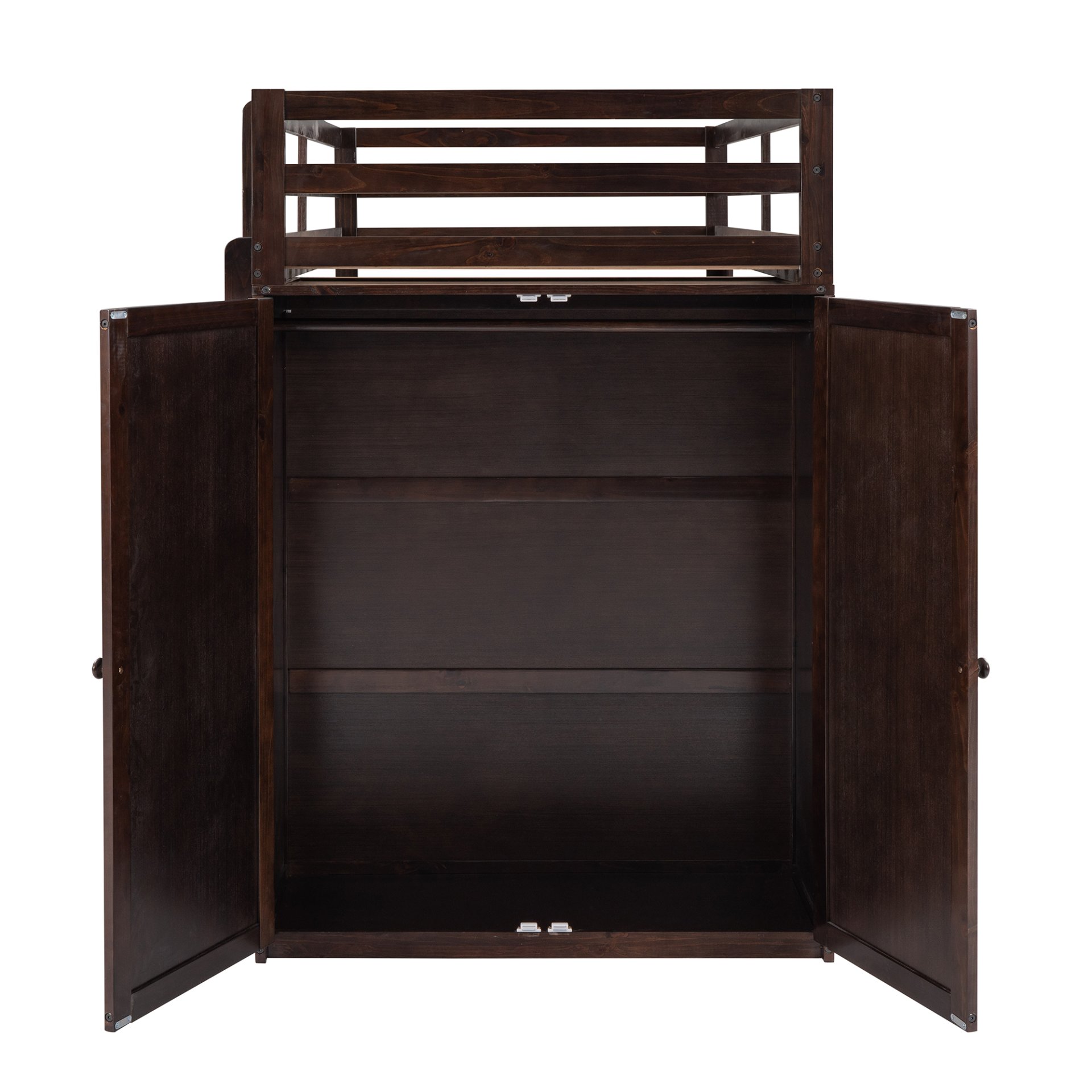 Twin Size Loft Bed With Drawers, Desk, And Wardrobe - Espresso - Image 14