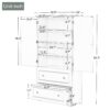 Wide Bathroom Storage Cabinet, Freestanding Storage Cabinet With Two Drawers And Adjustable Shelf, MDF Board With Painted Finish - Gray - Image 3