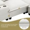 Modern Sectional Cloud Sofa With Console USB Charger Reading Light Cup Holder, Wide Seat 4 Seat Modular Couch Storable Indoor Funiture - Beige - Image 20