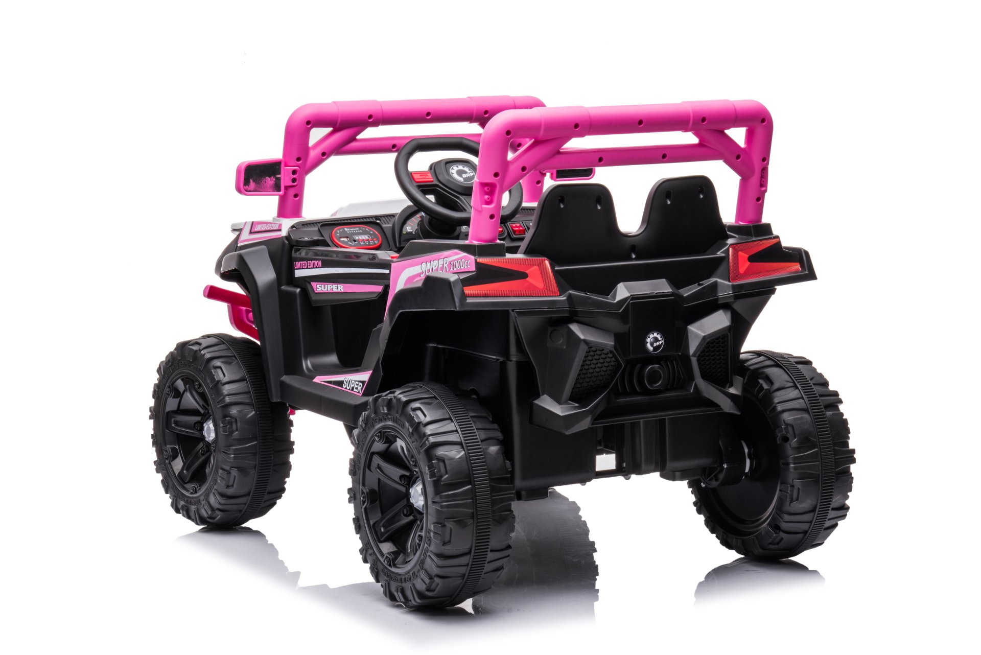 12V7A*1 30W*4 One Button Start, Forward And Backward, High And Low Speed, Music, Front Light, Power Display, Two Doors Can Open, 2.4G R / C, Seat Belt Four Wheel Absorber Kids Ride On Car - Pink - Image 4